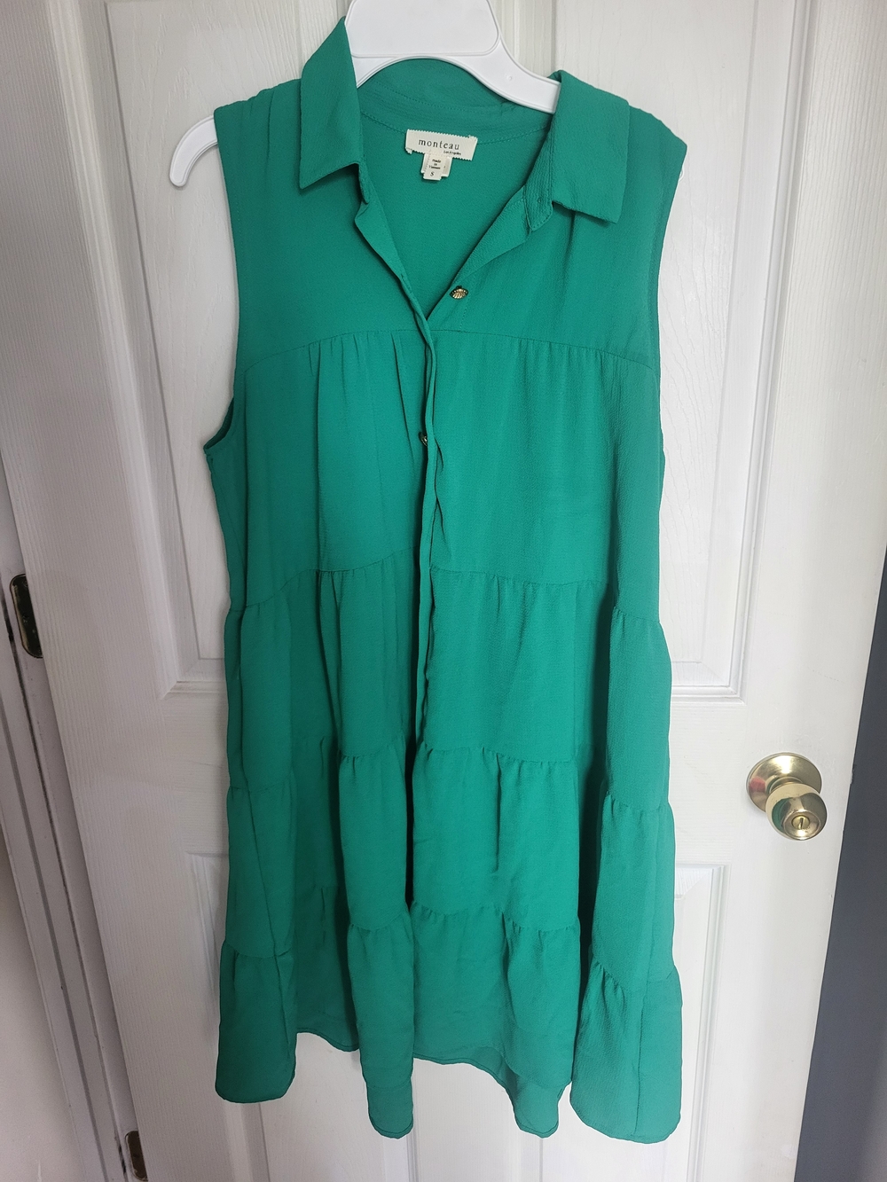 Monteau Teal Textured Sleeveless Dress